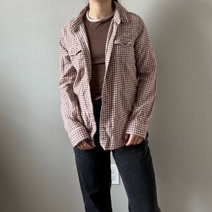 O'Neill brown gingham button up shirt
